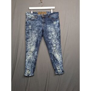 V.I.P. Jeans Women's Size 13 Regular Distressed Blue Acid Wash